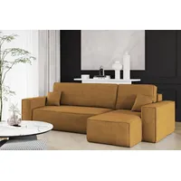 Fun Möbel Ecksofa Schlafsofa Sofa MARIS Stoff Poso Senf