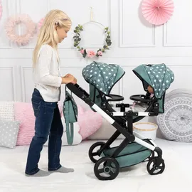 Bayer Design Puppen-Zwillingswagen Xeo Twin grün", Sterne