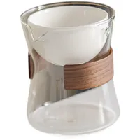 Baoblaze Glas-Teekanne, Glaswaren, V-förmiger Ausguss, Mehrzweck-Trinkgeschirr, 210 ml, rotierende kreative Teetasse, transparent, für das Aufblühen von losem, Klares Weiß