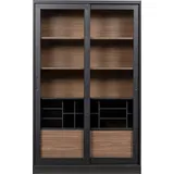 Woood Vitrine James 125 x 47 x 200 cm Schwarz