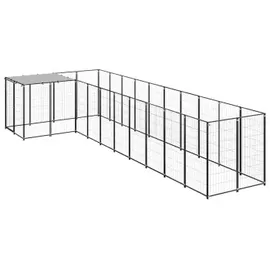 vidaXL Hundezwinger 7,26 m2 Stahl Schwarz