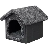 DOGGY Hundehütte Katzenhütte Hundehöhle Hundehaus Katzenhaus Hütte Höhle Hundekissen Katzenkissen Haustierhütte Indoor, Größe 5: 60x70x63 cm, Schwarz