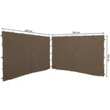 Quick Star Pavillonseitenteil 2 Seitenteile mit RV für Pavillon 3x4m, 350x192 cm beige|braun|grau 350 cm x 192 cm
