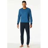 SCHIESSER Schlafanzug Basic Blau 48
