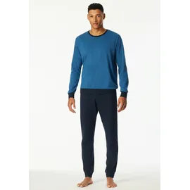 SCHIESSER Schlafanzug Basic Blau 48