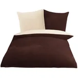 schokobraun/wollweiß 135 x 200 cm + 80 x 80 cm