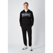 Champion Sweatanzug CHAMPION "Hooded Full Zip Suit", Herren, Gr. L, schwarz (nbk, nbk, igt), Obermaterial: 55% Baumwolle, 45% Polyester, Sportanzüge, mit Kapuze, mit durchgehendem Reißverschluss, für Sport und Freizeit