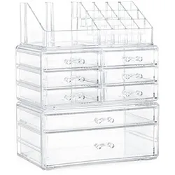 relaxdays Make-Up-Organizer transparent