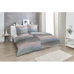 Primera Bettwäsche »Strip Up Your Life«, mit ineinander laufende Streifen Primera blau/grün/mauve B/L: 135 cm x 200 cm