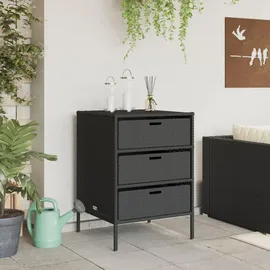 vidaXL Gartenschrank Schwarz 55x59x80 cm Poly Rattan