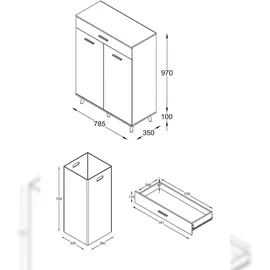 VCM Wäscheschrank Wäschetruhe Landos M