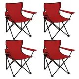 Coemo Campingstuhl 4er Set Rot