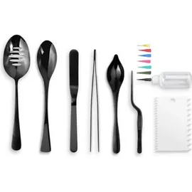 MikaMax Chef Plating Tool Set Kochbesteck, Schwarz