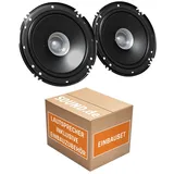 JUST SOUND best choice for caraudio Lautsprecher Boxen JVC CS-J610X - 16,5cm Auto Einbauzubehör 300Watt Koaxe KFZ PKW Paar - Einbauset für VW Polo 9N 9N3 Front - justSOUND