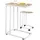 CASARIA Beistelltisch mit Rollen 50x35x70cm C Form Holz Metall Modern 40kg Belastbarkeit Wohnzimmer Schlafzimmer Sofatisch Kaffeetisch Nachttisch Weiß