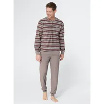 Kings Club Schlafanzug KINGS CLUB, Herren, Gr. 48/50, bunt (grau, bordeaux), 80% Baumwolle, 20% Polyester, Homewear-Sets Schlafanzug