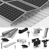 K2 Systems BasicRail Set D-Dome 6 auf Trapez Schrägdach/Flachdach O/W Aufständerung für 28 Module