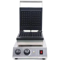 PUDLOR Waffeleisen 2 quadratische Waffeln Brüsseler Waffeleisen 1750W Belgisches Waffeleisen Temperatur regelbar 180° drehbar Geeignet für Bäckereien Restaurants Commissaries Kantinen