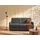 vente-unique Schlafcouch Polyester 3-Sitzer Grau