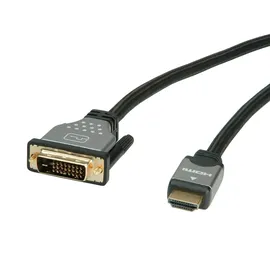 Roline Monitorkabel DVI - HDMI, ST/ST, schwarz / silber, 2 m