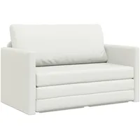 vidaXL Schlafcouch Kunstleder 2-Sitzer Weiß