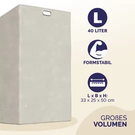 CASARIA Wäschekorb Bambus mit zwei Ablagen 2x