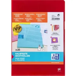Oxford Sichthüllen Premium A4 PVC 150my rot VE=25 Stück