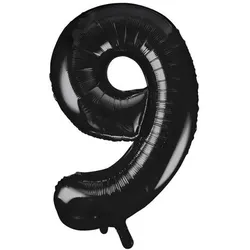 Folienballon Zahl 9 schwarz