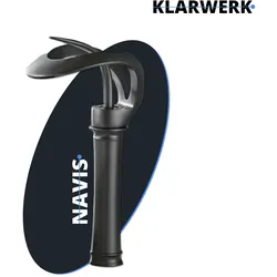NAVIS | Design Wasserfall Wasserhahn Bad Schwarz hohe Badarmatur | Elegante Premium Edelstahl Armatur Für hohe Waschbecken|Mischbatterie 2 Anschlüsse