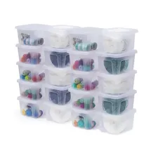 Iris Ohyama Vielseitige Aufbewahrungsboxen, 2L, 20er-Set, Transparent, Deckel leicht schließbar, Stapelbar, Plastik, Für Schrank, Regale, Klassenzimmer, Organisation, Kunstbedarf, Schuhe, MCB-2