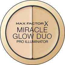 Max Factor Miracle Glow Duo Highlighter Light 10 – Highlighter Puder mit Gold Schimmer – Für den perfekten Teint – Farbe Gold und Rose – 1 x 8 g