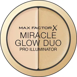 Max Factor Miracle Glow Duo Highlighter Light 10 – Highlighter Puder mit Gold Schimmer – Für den perfekten Teint – Farbe Gold und Rose – 1 x 8 g