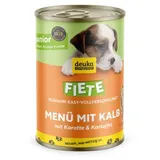 Fiete Junior Menü mit Kalb, Karotte und Kartoffel deutsches Premium-Nassfutter 6x400g Dose