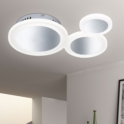 LED Decken Strahler Lampe rund Wohn Ess Zimmer Beleuchtung Chrom Design Leuchte DIMMBAR WOFI 9650.03.01.7001