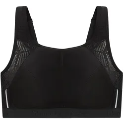 GLAMORISE Atmungsaktiver Mesh-Sport-BH - Schwarz Unterwäsche   Damen 