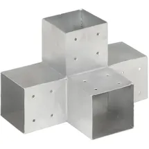 vidaXL Pfostenverbinder X-Form 101 x 101 mm Grau/Metall