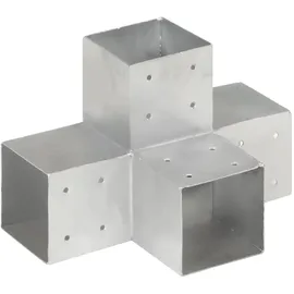 vidaXL Pfostenverbinder X-Form 101 x 101 mm Grau/Metall