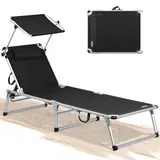 HOMECALL Strandliege Leicht Alu Schwarz