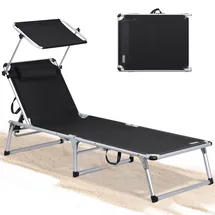 HOMECALL Strandliege Leicht Alu Schwarz