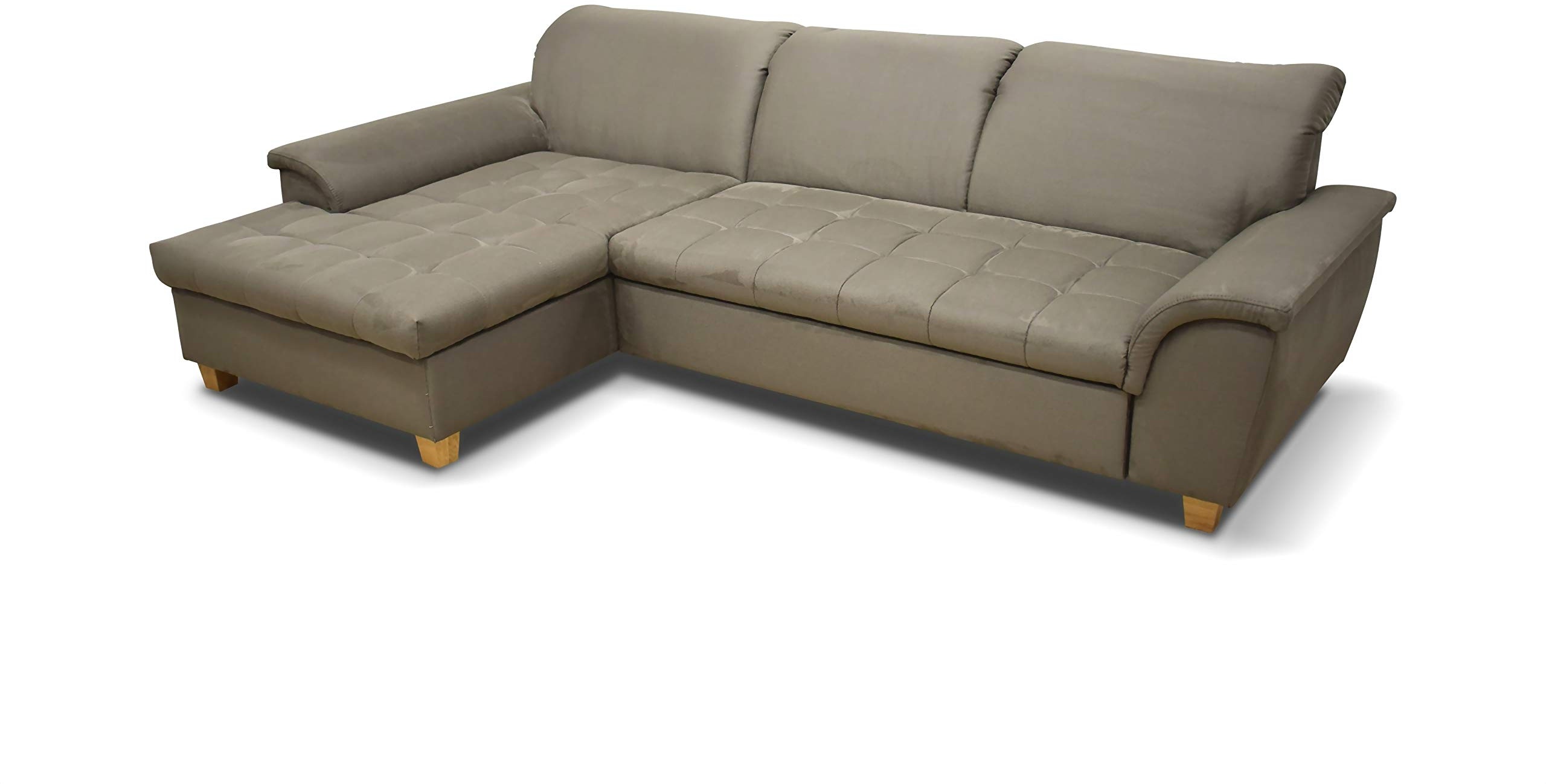 DOMO. Collection Ecksofa Franzi Couch mit Schlaffunktion und Bettkasten Sofa mit Rückenfunktion in beige-braun