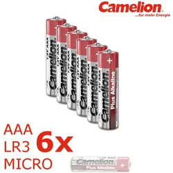 6 x Batterie Micro AAA LR3 1,5V PLUS Alkaline - Leistung auf Dauer - CAMELION
