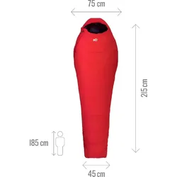 Millet Schlafsack Baikal 1500 Reg (3-Jahreszeiten-Schlafsack, Droite) - Reissverschlussöffnung rechts - rot