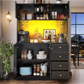 Okwish Buffetschrank 120 x 40 x 188 cm Schwarz