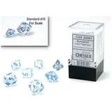 Chessex CHX20581 - Borealis® Mini-Polyhedral IcicleTM/light blue LuminaryTM7-Die Set