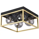lux.pro Deckenleuchte ‘Widnes’ 4 x G9 Metall Glas Schwarz / Goldfarben - Schwarz