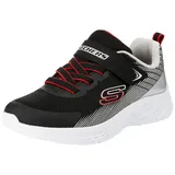 Skechers Boys Sneaker, Black Textile/Synthetic/Silver & Red Trim, 43 EU