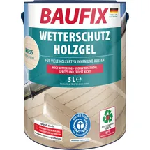 baufix Wetterschutz-Holzgel Weiß seidenglänzend 5 l