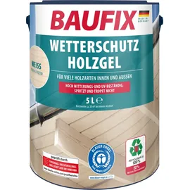 baufix Wetterschutz-Holzgel Weiß seidenglänzend 5 l