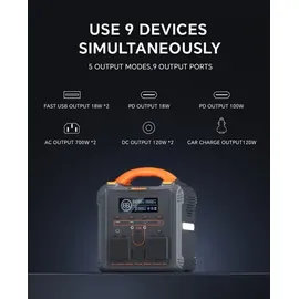 Newsmy 700W Tragbare Powerstation 551 Wh LMFP-Akku, LCD-Display 0-100% in 1,2 Stunden für dem Campingplatz, Gartenparty, Wohnmobil, Notfall