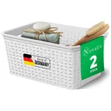 Novaliv - 2x Aufbewahrungsbox 2x Aufbewahrungskorb Rattan